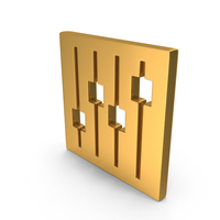 Gold Square Controls Symbol PNG & PSD Images
