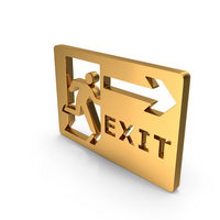 Gold Emergency Exit Symbol PNG & PSD Images