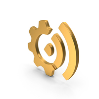 Gear Settings Wifi Signal Web Gold PNG & PSD Images