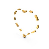 Gold Heart Dot Frame Symbol PNG & PSD Images