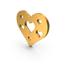 Gold Hearts In Heart Symbol PNG & PSD Images