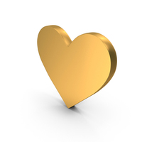 Heart Shape Gold PNG & PSD Images