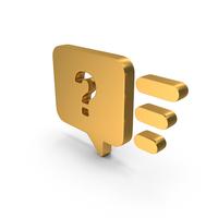 Gold Help In Chat Bubble Square Symbol PNG & PSD Images