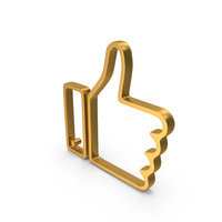 Gold Thumbs Up Like Symbol PNG & PSD Images