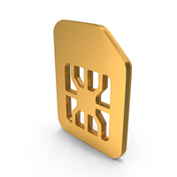 Gold Mobile Sim Icon PNG & PSD Images