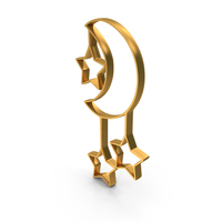 Moon Stars Hanging Decorative Gold PNG & PSD Images