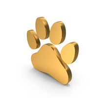 Gold Pet Paw Symbol PNG & PSD Images