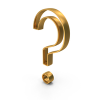 Gold Question Mark Outline Symbol PNG & PSD Images