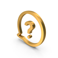 Gold Question Mark In Speech Bubble Symbol PNG & PSD Images