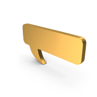 Gold Rectangular Chat Bubble Symbol PNG & PSD Images
