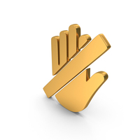 Gold Stop Hand Gesture Symbol PNG & PSD Images