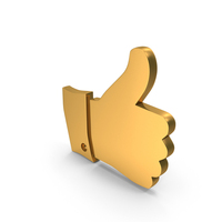 Gold Thumbs Up Like Symbol PNG & PSD Images