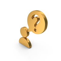 Gold User With Question Mark Symbol PNG & PSD Images