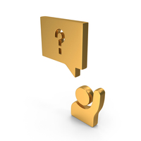 Gold User With Raised Hand Needs Help Symbol PNG & PSD Images