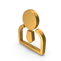 Gold User With Tie Symbol PNG & PSD Images