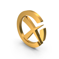 Gold Cross Inside Circle Symbol PNG & PSD Images