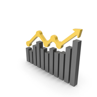 Black & Yellow Stock Market Growth Symbol PNG & PSD Images