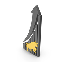 Stock Market Growth Arrow Bull Symbol PNG & PSD Images