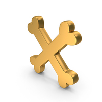 Gold Crossed Bones Symbol PNG & PSD Images