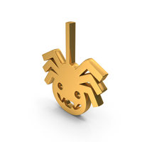 Gold Halloween Decorative Hanging Spider Logo PNG & PSD Images