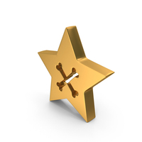 Gold Halloween Decorative Star Crossed Bones Logo PNG & PSD Images