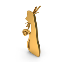 Gold Halloween Cat Symbol PNG & PSD Images
