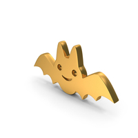 Gold Halloween Smiley Toon Bat Decorative Symbol PNG & PSD Images