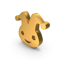 Joker Face Decorative Logo Gold PNG & PSD Images