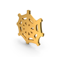 Gold Spider Web Halloween Symbol PNG & PSD Images