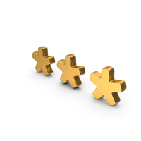 Gold 3 Star Password Symbol PNG & PSD Images