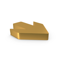 Gold Directional Arrow Symbol PNG & PSD Images