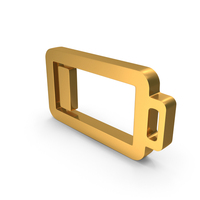 Gold Battery Power Charge 1 Bar Symbol PNG & PSD Images