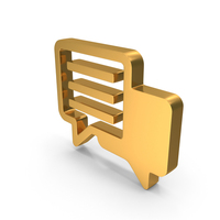 Gold Chat Bubble Comment Symbol PNG & PSD Images