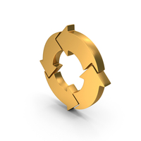 Gold Circular Refresh Symbol PNG & PSD Images