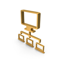 Gold Computer Network Symbol PNG & PSD Images