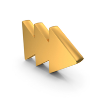 Gold Directional Arrow Symbol PNG & PSD Images