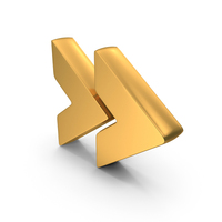 Gold Double Directional Arrow Symbol PNG & PSD Images