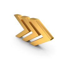 Gold Triple Directional Arrow Symbol PNG & PSD Images