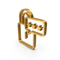 Gold Lock With Password Web Symbol PNG & PSD Images