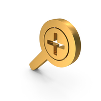 Gold Magnifying Glass Zoom In Symbol PNG & PSD Images