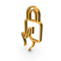 Gold Secure Lock Show Symbol PNG & PSD Images