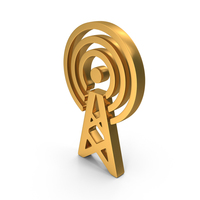 Gold Signal Tower Network Symbol PNG & PSD Images