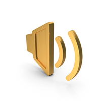 Gold High Speaker Volume Symbol PNG & PSD Images