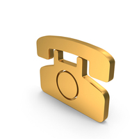 Gold Telephone Symbol PNG & PSD Images
