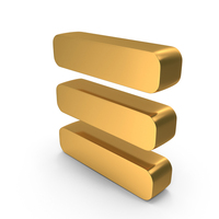 Gold Three Bar Menu Symbol PNG & PSD Images