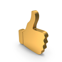 Gold Thumbs Up Like Symbol PNG & PSD Images