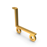 Gold Empty Cart Symbol PNG & PSD Images