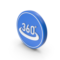 Blue & White 360 Degrees Rotate Round Symbol PNG & PSD Images