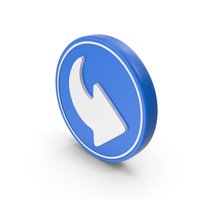 Blue & White Curved Arrow Round Symbol PNG & PSD Images