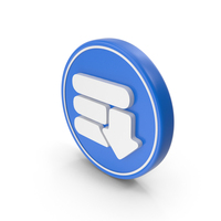 Blue & White Download Web Round Symbol PNG & PSD Images